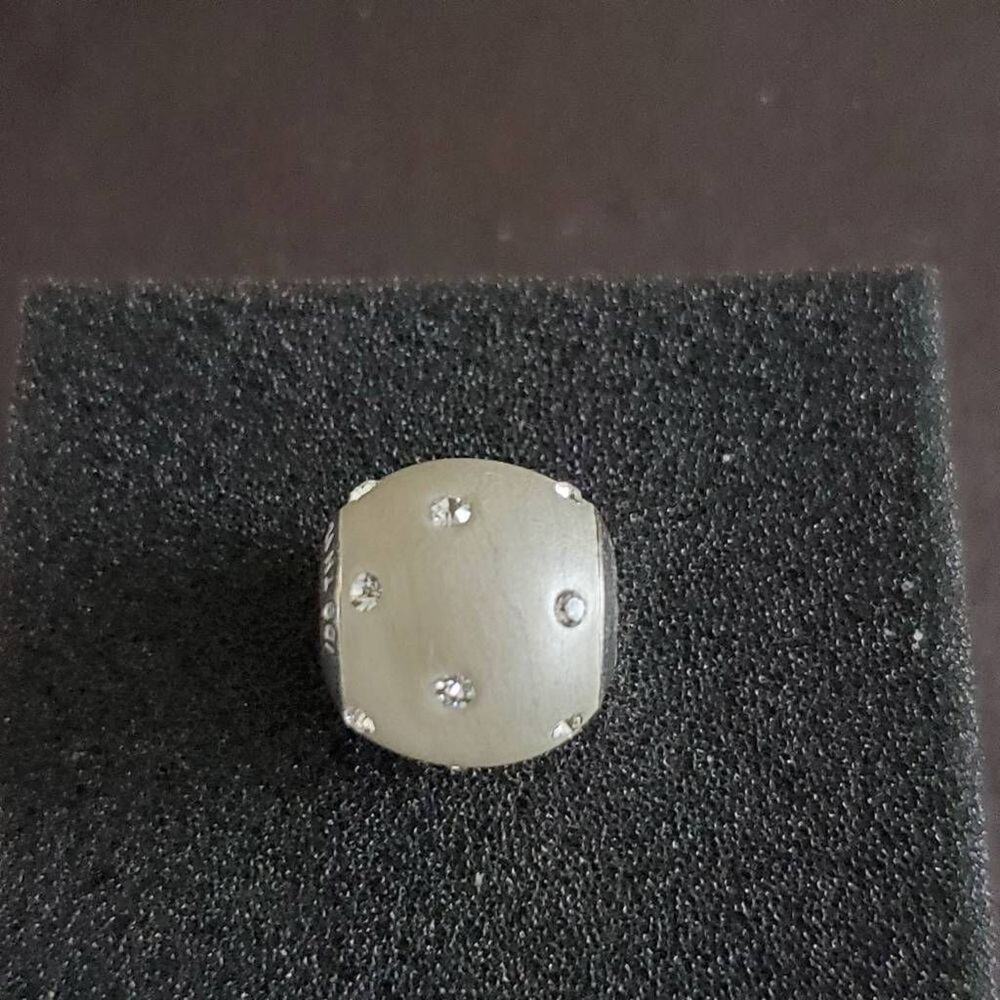 IBB White Charm Pearl Finish with Crystal Accents‎ Fits Popular Bracelets